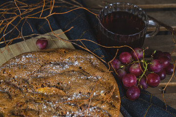 Rustic Apple Cake with a cup of tea