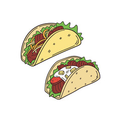 Vector Illustration Of Wonder Delicious Tacos
