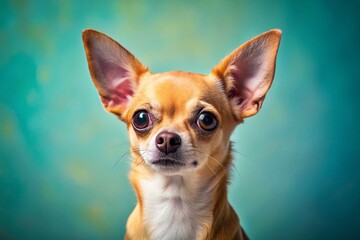 Obraz premium Curious Chihuahua Puppy Posing, Left Side Copy Space, Adorable Dog