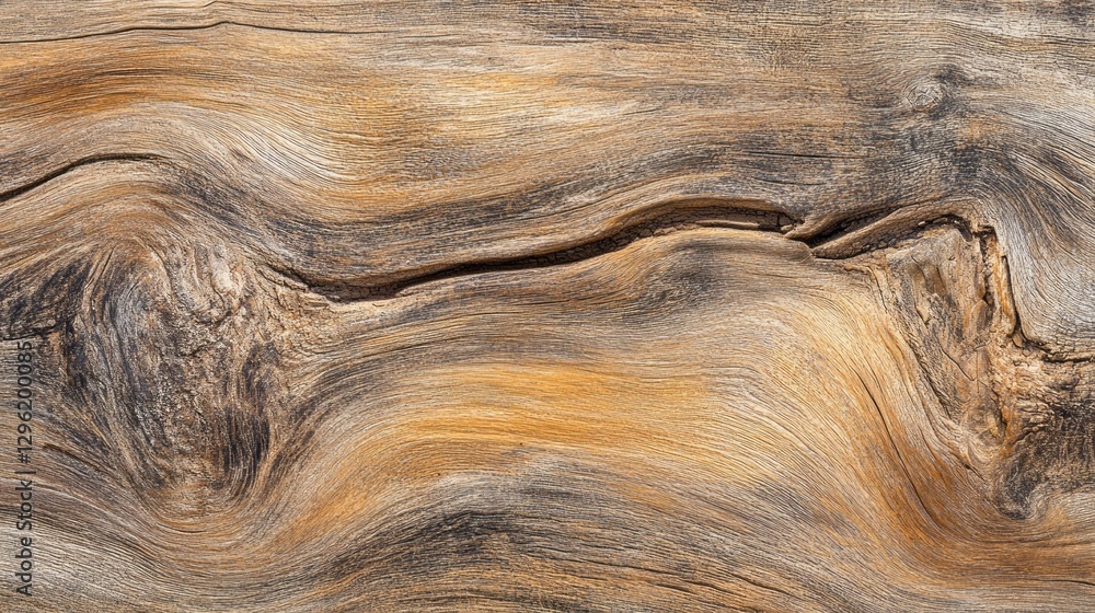 Poster A captivating display of texture and color reveals the story of a weathered wood surface. Its swirls and grains tell of years gone by, inviting touch and exploration