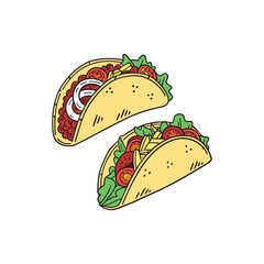 Vector Illustration Of Wonder Delicious Tacos