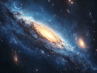 Fototapeta premium Background with a planetary system