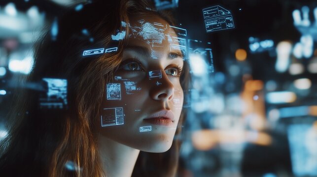 branding strategist and a graphic designer collaborating on a futuristic advertising campaign