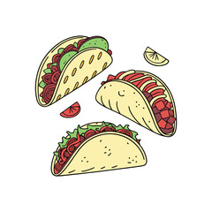 Vector Illustration Of Wonder Delicious Tacos