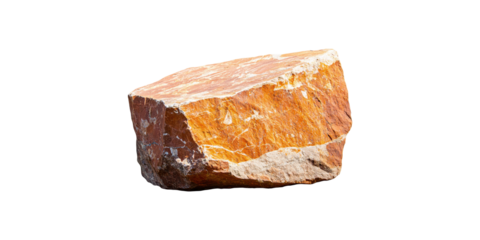 Large jagged red rock with natural texture isolated on transparent background