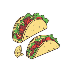 Vector Illustration Of Wonder Delicious Tacos