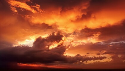 Fototapeta premium Orange Clouds in the Sky