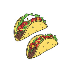 Vector Illustration Of Wonder Delicious Tacos