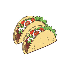 Vector Illustration Of Wonder Delicious Tacos