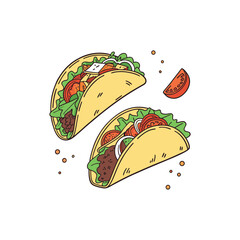 Vector Illustration Of Wonder Delicious Tacos
