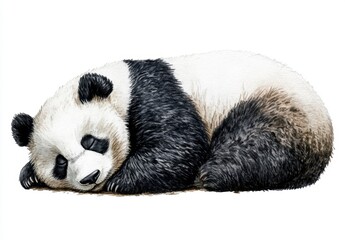 Cozy Giant Panda Resting Peacefully in Natural Habitat