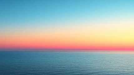 Fototapeta premium Ocean sunset, pastel sky, calm sea, horizon, tranquility