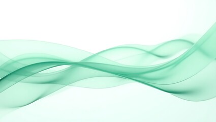 Fototapeta premium Abstract flowing green wave on a white background