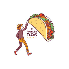 Vector Illustration Of Wonder Delicious Tacos