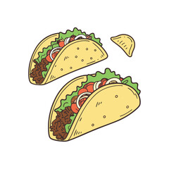 Vector Illustration Of Wonder Delicious Tacos