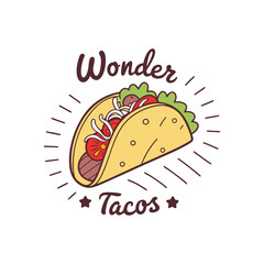 Vector Illustration Of Wonder Delicious Tacos