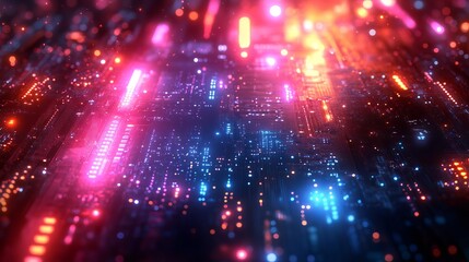 Fototapeta premium Abstract circuit structure in computer technology – modern business background with digital network and futuristic design