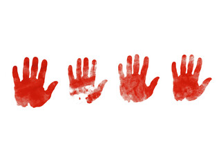 Obraz premium Set bloody handprint, gore isolated on png transparent background
