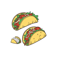 Vector Illustration Of Wonder Delicious Tacos