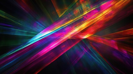 Abstract vibrant color rays converging