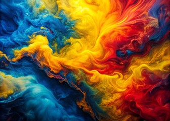Abstract Yellow Blue Red Color Flow Gradient Background