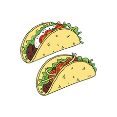 Vector Illustration Of Wonder Delicious Tacos