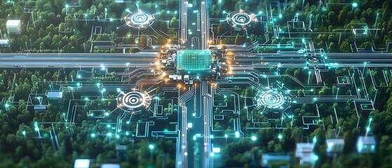 Civil engineers inspecting a road expansion project using automated surveying infrastructure blueprints and interactive holographic models for data analysis design planning