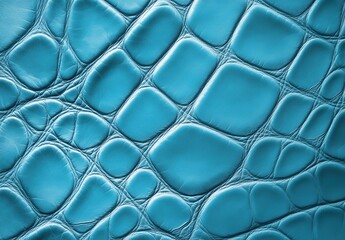 Fototapeta premium Textured Pattern of Glossy Light Blue Leather with Raised and Indented Shapes Suitable for Fashion, Design, and Interior Decoration Use