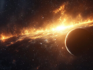 Obraz premium Background with moons and planets