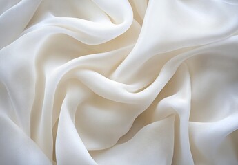 Obraz premium Soft White Fabric with Elegant Draping Texture for Background Use