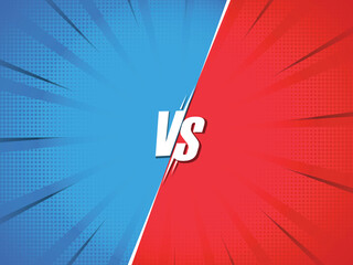 Cartoon comic background fight versus competition poster with halftone effect retro pop art style vector illustration