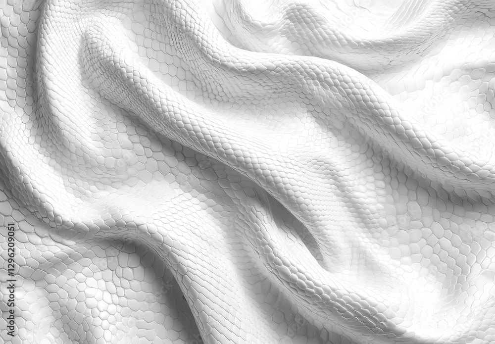 Aufkleber textured white snake skin pattern featured on smooth fabric surface with intricate details and gloss