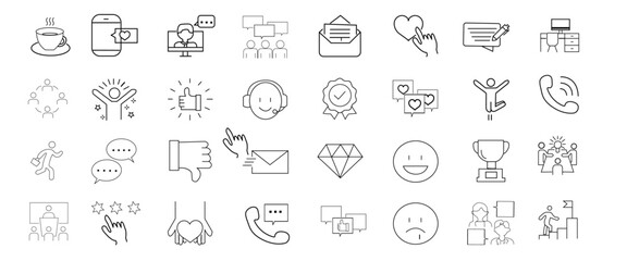 a set of office and business icons in a minimalistic