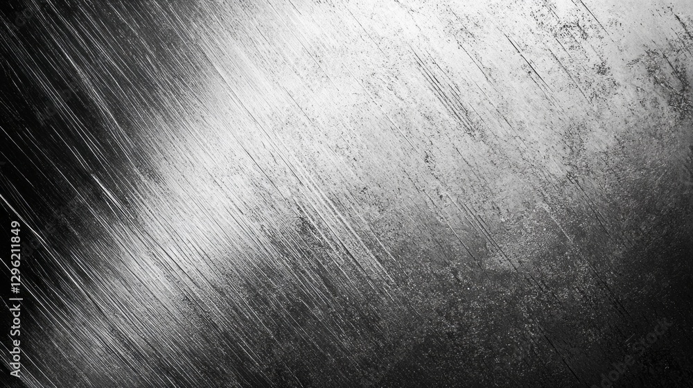 Poster A striking metallic surface features a blend of dark and light tones, creating an intriguing abstract pattern. The reflective quality adds depth and visual interest, highlighting artistic creativity