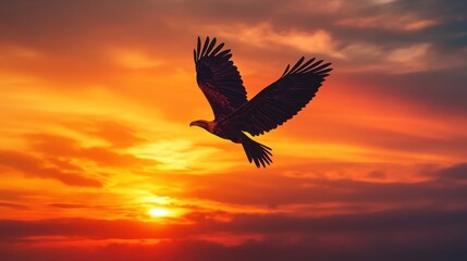 A beacon of hope, illuminating the path to success, a soaring eagle against a vibrant sunset.