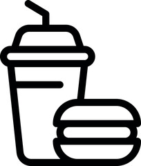 Obraz premium Fast Food Unhealthy Diet Icon. Vector Linear Illustration