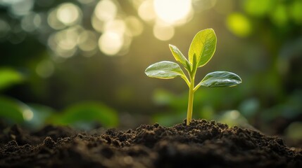 A sprout, eager to reach for the sun, symbolizes resilience and ambition, as it ascends towards the heavens, a testament to the power of perseverance and the pursuit of growth and success.
