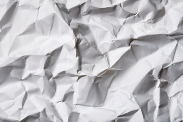 Obraz premium Crumpled paper texture background. Royalty high-quality free best stock of White wrinkly backdrop paper backgrounds, white fabric crushed textured crumpled, wrinkled sheet, copy space for text design