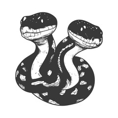 Two Headed Snake With Black And White Scales