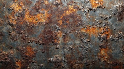 A box steel surface showing clear signs of rust, with detailed oxidation forming unique patterns.