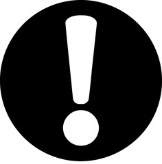 Black Exclamation Mark Warning Symbol with White Background - Important Safety Alert and Caution Icon for Risk Awareness, Emergency Preparedness, and Hazard Prevention in Various Contexts