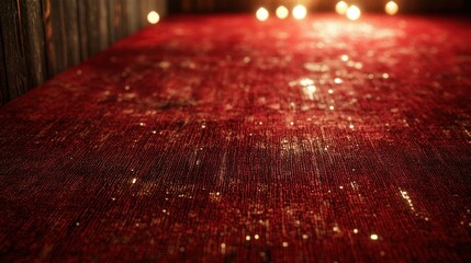 Red carpet, candles, wooden backdrop, event