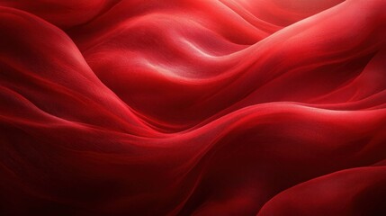 Fototapeta premium Red fabric waves, light background, elegant design