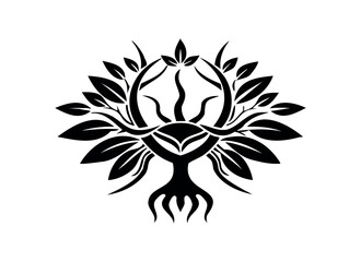 Elegant Tree of Life Tribal Tattoo Design - Nature Vector Art