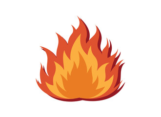 Vibrant Fire Flame Icon on White Background - Vector Illustration