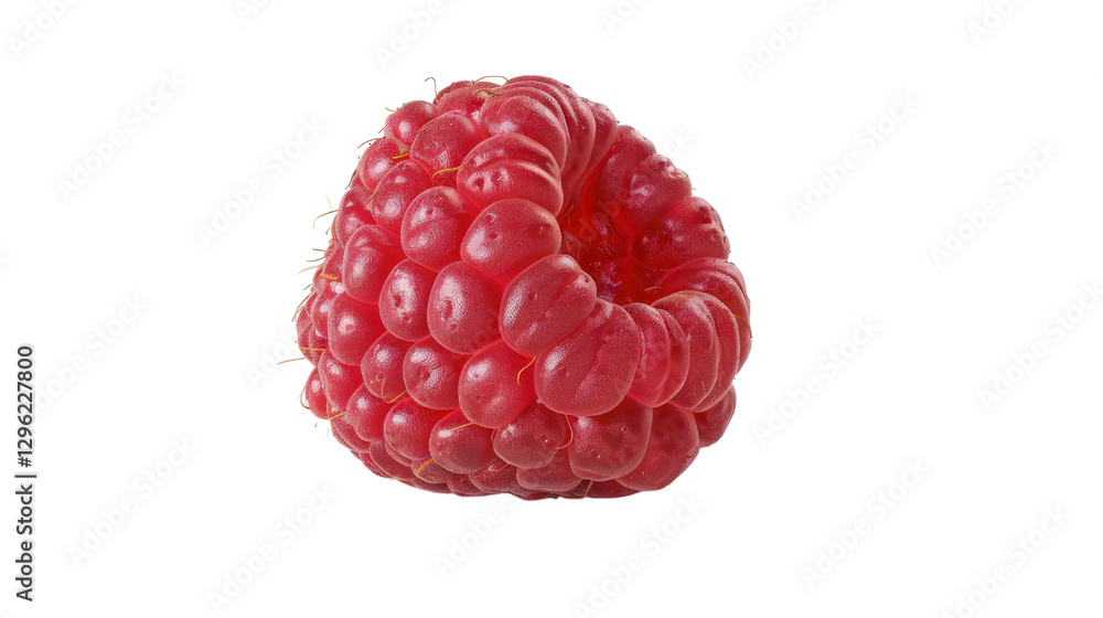 Poster rotating raspberry isolated on transparent background with clipping path
