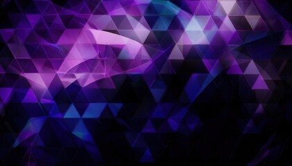 geometric abstract digital artwork with purple and blue triangular low poly pattern, futuristic crystal texture for background