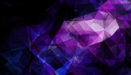 Fototapeta premium geometric abstract digital artwork with purple and blue triangular low poly pattern, futuristic crystal texture for background