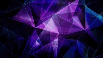 Obraz premium geometric abstract digital artwork with purple and blue triangular low poly pattern, futuristic crystal texture for background