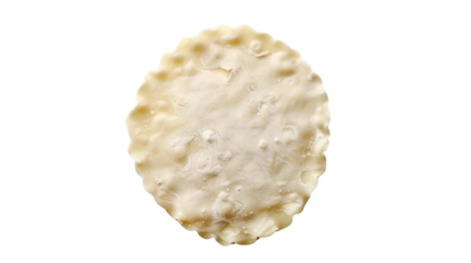 Raw dough for pie or pizza with scalloped edge on transparent background